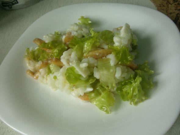салат с кальмарами и рисом